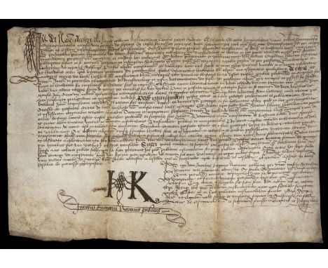 * Dunfermline Land Grant, 1583. Notarial instrument of James Kingorne, admitted notary public by the Lords of the Council and
