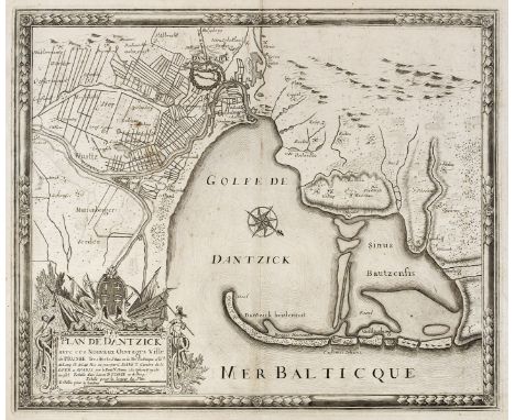 Gdansk/Danzig. De Fer (Nicolas &amp; Danet G.), Plan de Dantzick avec ces Nouvaux Ouvrages Ville de Prusse..., Paris, circa 1