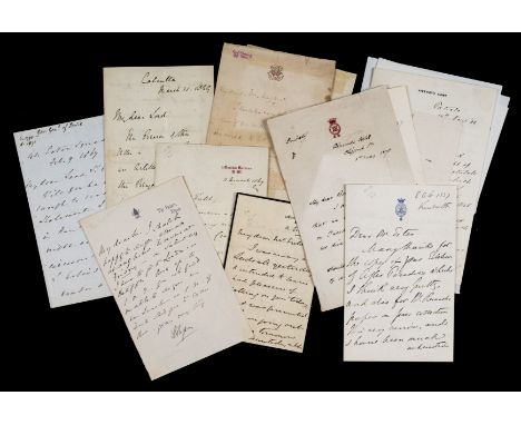 * [India]. Group of 12 autograph letters signed from governors-general or viceroys of India, 19th century, including : 1. Ell