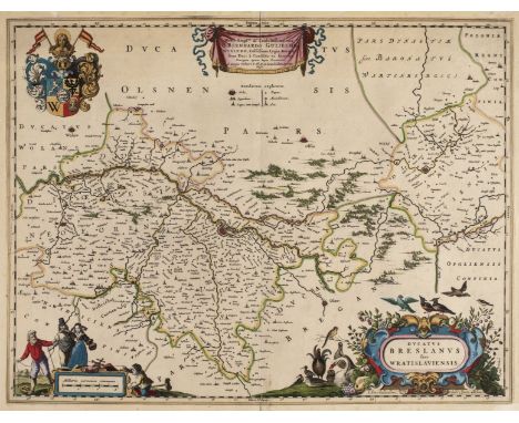 Poland. Blaeu (Johannes), Ducatus Breslanus sive Wratislaviensis, Amsterdam, circa 1663, engraved map with contemporary hand 