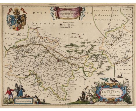 Poland. Blaeu (Johannes), Ducatus Breslanus sive Wratislaviensis, Amsterdam, circa 1663, engraved map with contemporary hand 