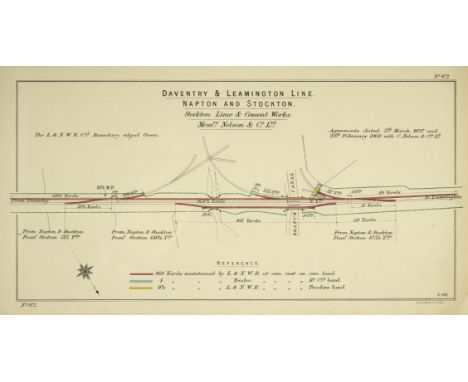 * Railways. London &amp; North Western Railway. Diagrams of Private Sidings. Rugby to London and Branches, 1909, title and 2 