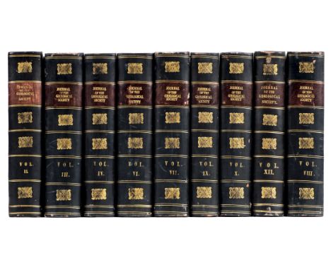 Geological Society of London. The Quarterly Journal of the Geological Society of London, 9 volumes, a partly broken run, volu