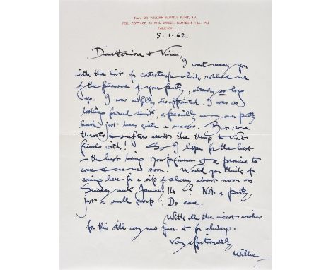 * Flint (William Russell, 1880-1969). A series of 27 Autograph Letters Signed, to the songwriter and composer Vivian Ellis an