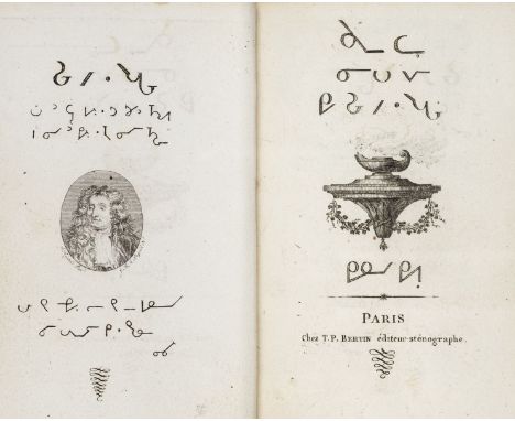 La Fontaine (Jean). [Fables of La Fontaine engraved in shorthand or stenographic script], Paris, Chez T.P. Bertin, éditeur st