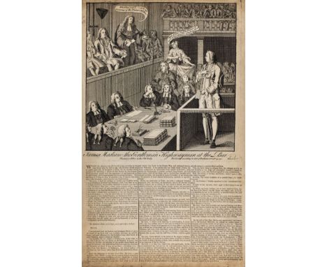 Highwayman Trial. James Macleane, the Gentleman, Highwayman at the Bar, printed for T. Fox in the Old Baily, publish'd accord