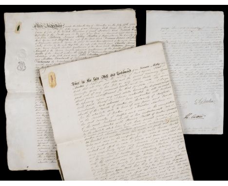 * [Jane Austen]. A small group of ephemera relating to Francis Motley Austen (1747-1815) and his sons Francis Lucius Austen (