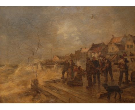 R. Vacano (Marine Artist, late 19th century)A Moment of Anguishsigned, oil on canvas, 74cm x 101cm, Geo. Hughes of Newcastle 