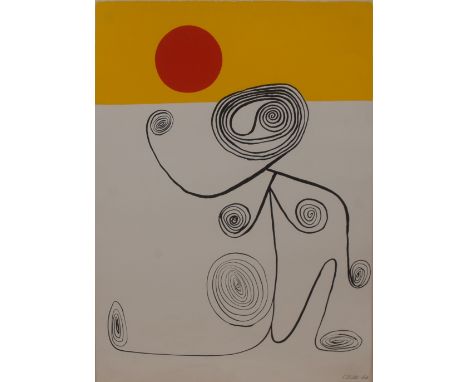 Alexander (Sandy) Calder (1898 - 1976), after, Spiral Man, a colour print, 57cm x 41cm  