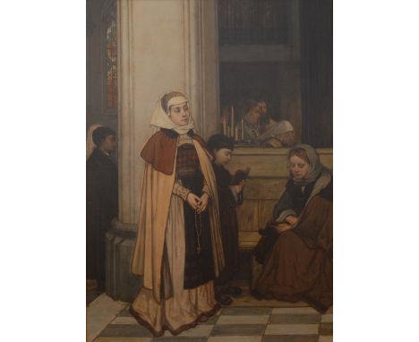 Continental School (19th century)Wandering Thoughtsindistinctly signed, oil on mahogany panel, 60.5cm x 43.5cm
