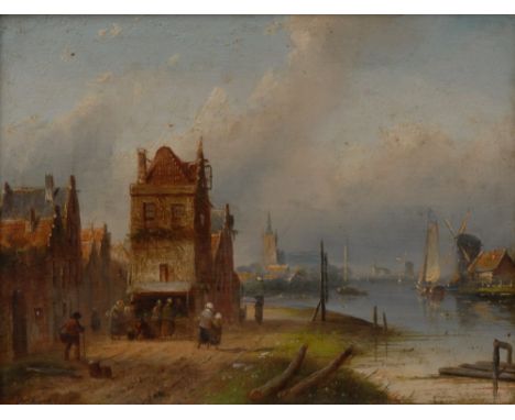 KoekkoekA pair, Amsterdam Cityscape and Coastal Scenebear signature, oil on mahogany panel, 16cm x 20.5cm 