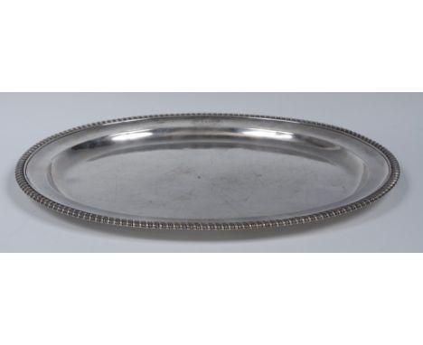 Regimental Silver - a Victorian silver oval meat dish, gadrooned border, engraved XXIX for 29th Regiment of Foot (Worcestersh