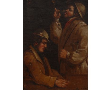 English School (19th century)A Drink and a Smokeoil on mahogany panel, 27cm x 19cm