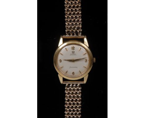 **please note amended estimate**Omega - a vintage 18ct gold Seamaster wristwatch, brushed dial, quartered Arabic numerals, ar