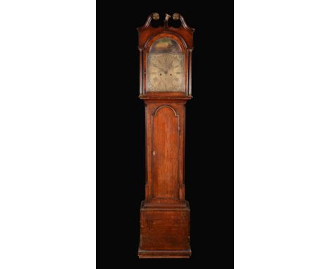 A George III oak longcase clock, 31cm brass dial inscribed Humphy (sic) Wainwright, Nottingham, Roman and Arabic numerals, su