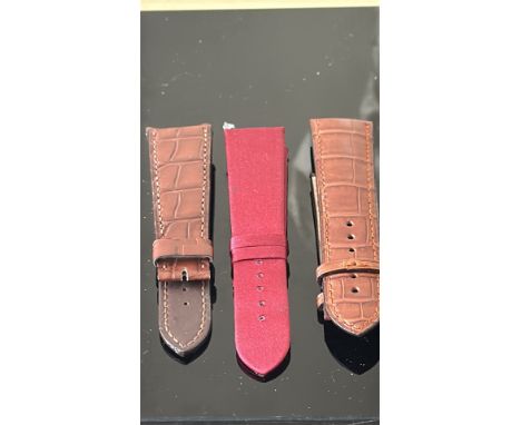 3x Girard -Perregaux original unused watch straps - 1x Velvet & 2 leather 