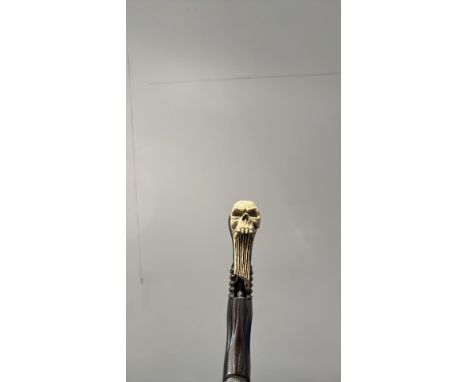 Gothic skull and claw-handled walking stick