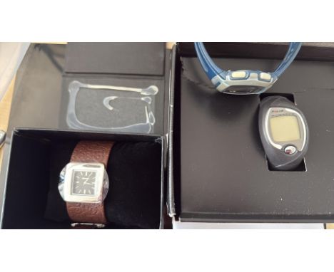 Casio digital wristwatch, Bench wristwatch with box & Polar fitness wristwatch 