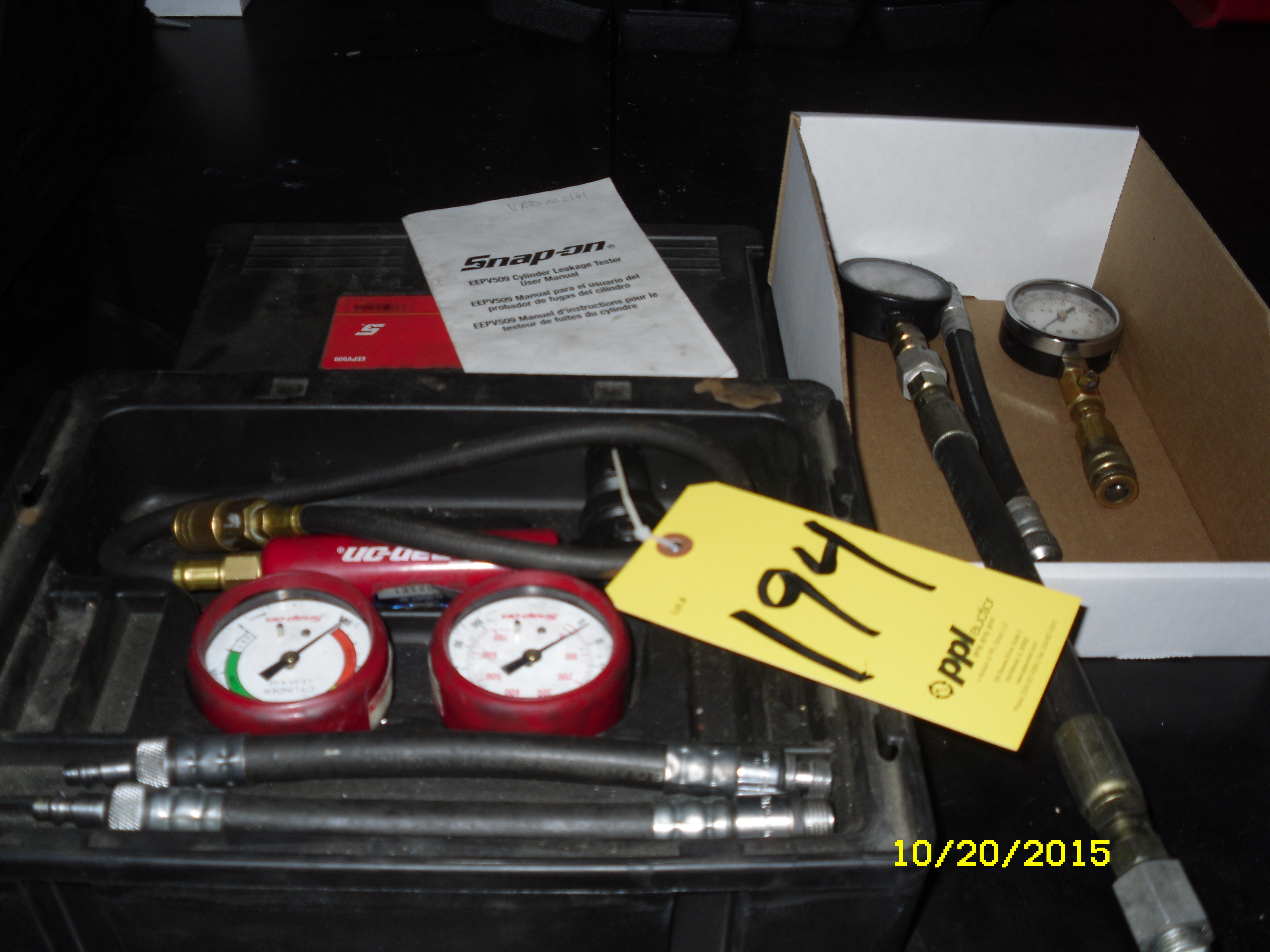 LOT SnapOn EEPV509 Cylinder Leakage Tester & Compression Testers