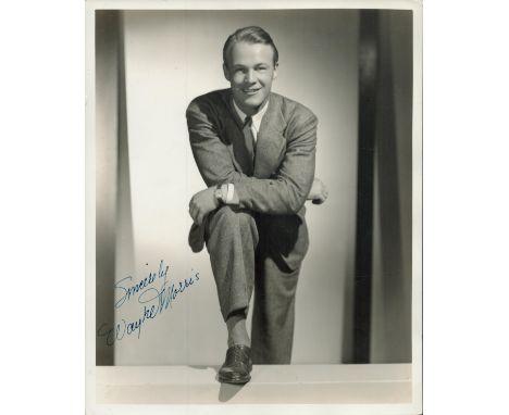 Wayne Morris signed 10x8 inch vintage black and white photo. Good condition. All autographs are genuine hand signed and come 