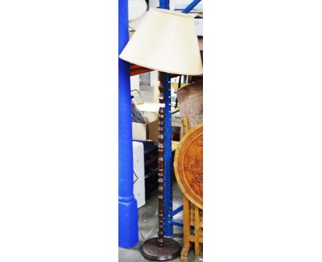 MAHOGANY STANDARD LAMP WITH SHADE  