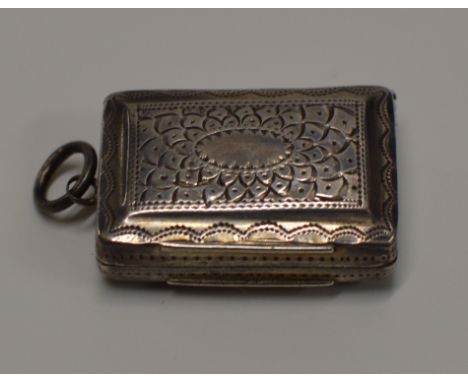 GEORGE IV STERLING SILVER-GILT VINAIGRETTE, WITH BIRMINGHAM ASSAY MARK, MAKER MARK FOR JOHN BETTRIDGE &amp; DATE LETTER FOR 1