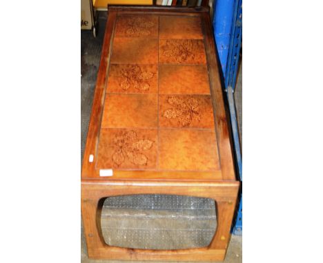 TEAK TILE TOP COFFEE TABLE  