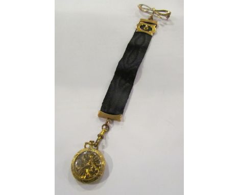 A Rotary fob watch on 9ct gold ribbon brooch