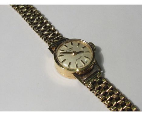 A lady's Rotary gold wristwatch with articulated bracelet 