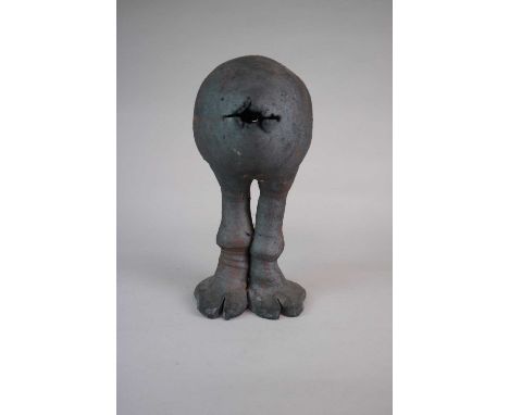 Lotte Glob (Danish b.1944) Rock Hopper Figure, ceramic sculpture, measurements 27.5 x 13.5 x 14 cmThis lot is a freestanding 
