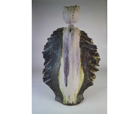 Lotte Glob (Danish b.1944) Standing Female Sculpture, ceramic anthropormorphic figure, measurements 61 x 40 x 16 cmThe sculpt