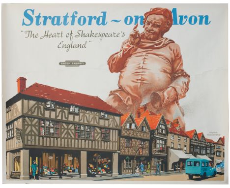 Poster BR STRATFORD-ON-AVON- THE HEART OF SHAKESPEARE'S ENGLAND by Frank Newbold , quad royal 40in x 50in. A wonderful image 