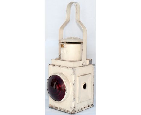 GWR Tail Lamp, chimney embossed GWR, complete with reservoir, burner and reflector. In nicely restored condition.