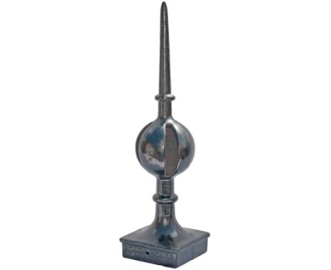 GNR cast iron signal finial, open orb and spike type, cast into the base McK&H Ltd L&W GNR. stands 31in tall and is restored.