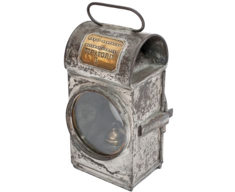 Great Northern Railway small general purpose lamp brass plated GREAT NORTHERN RAILWAY SLEAFORD 1. Complete with reservoir and