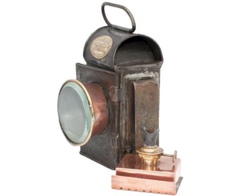 GWR Lorry Lamp brass plated LINLEY & CO 1910 LONDON & BIRMINGHAM. In excellent condition complete with original copper reserv