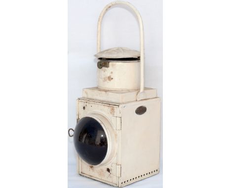 GWR Tail Lamp, chimney stamped GWR, complete with reservoir, burner and reflector. In nicely restored condition.