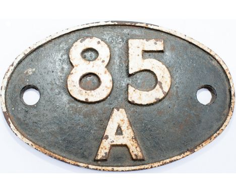Shedplate 85A Worcester 1950-1973 with Sub-sheds Evesham to 1963, Hartlebury, Honeybourne to 1965, Kingham to 1962, Ledbury 1
