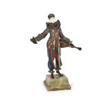 Y IN THE MANNER OF JOSEF LORENZL; 'MANDOLIN PLAYER' ART DECO FIGURE; CIRCA 1930