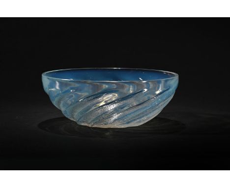 RENÉ LALIQUE (FRENCH, 1860-1945) 'POISSONS'  BOWL; DESIGNED 1921; PRE 1945 Opalescent glass 24.5cm diameter Signed 'R.Lalique