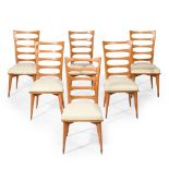 ITALIAN; SET OF SIX LADDER-BACK CHAIRS; SECOND HALF 20TH CENTURY