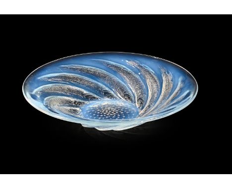 RENÉ LALIQUE (FRENCH, 1860-1945) 'POISSONS' OPEN BOWL; DESIGNED 1931; PRE 1945 Opalescent glass 29.5cm diameter Signed 'R.Lal