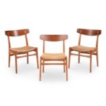 HANS J WEGNER (DANISH, 1914-2007); THREE 'CH23' CHAIRS; DESIGNED 1952