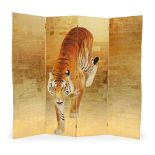 CONTEMPORARY FOUR-FOLD SCREEN