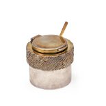 STUART DEVLIN (AUSTRALIAN, 1931-2018); MUSTARD POT AND SPOON; 1970