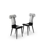 PIERO FORNASETTI (ITALIAN, 1913-1988); PAIR OF 'CAPITELLO IONICO' CHAIRS; DESIGNED 1980; CIRCA 1990