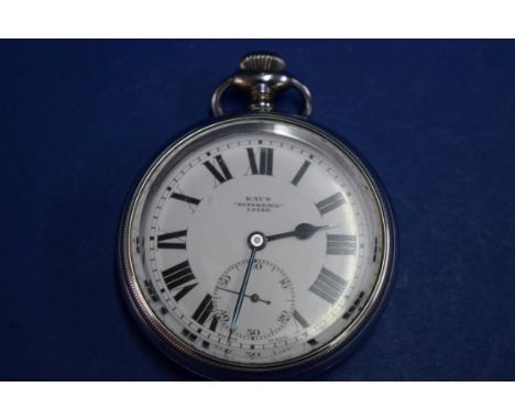 A Kay's screwback lever pocket watch, having signed white dial decorated Roman numerals, stem wind.