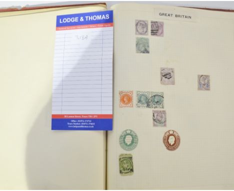 Stamp album including Victorian Postage & Revenue, Commonwealth and other examples  including Hong Kong, Gibraltar, Ceylon, C