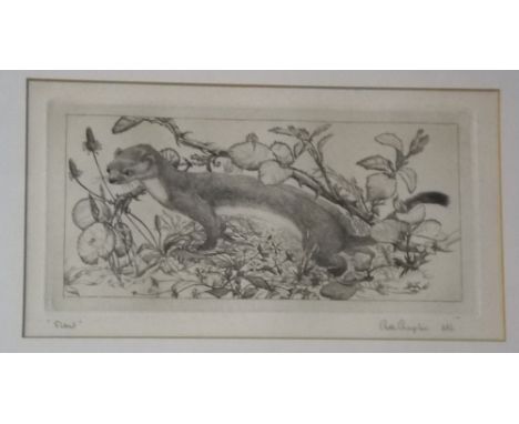 CHARLES CHAPLIN A.R.E. 'Stoat' Etching Signed and inscribed 4" x 8.4" 