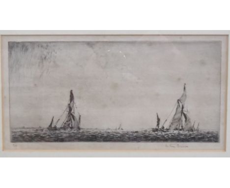 ARTHUR BRISCOE  "2 Yachts"  Etching Signed Edition No 9/50
